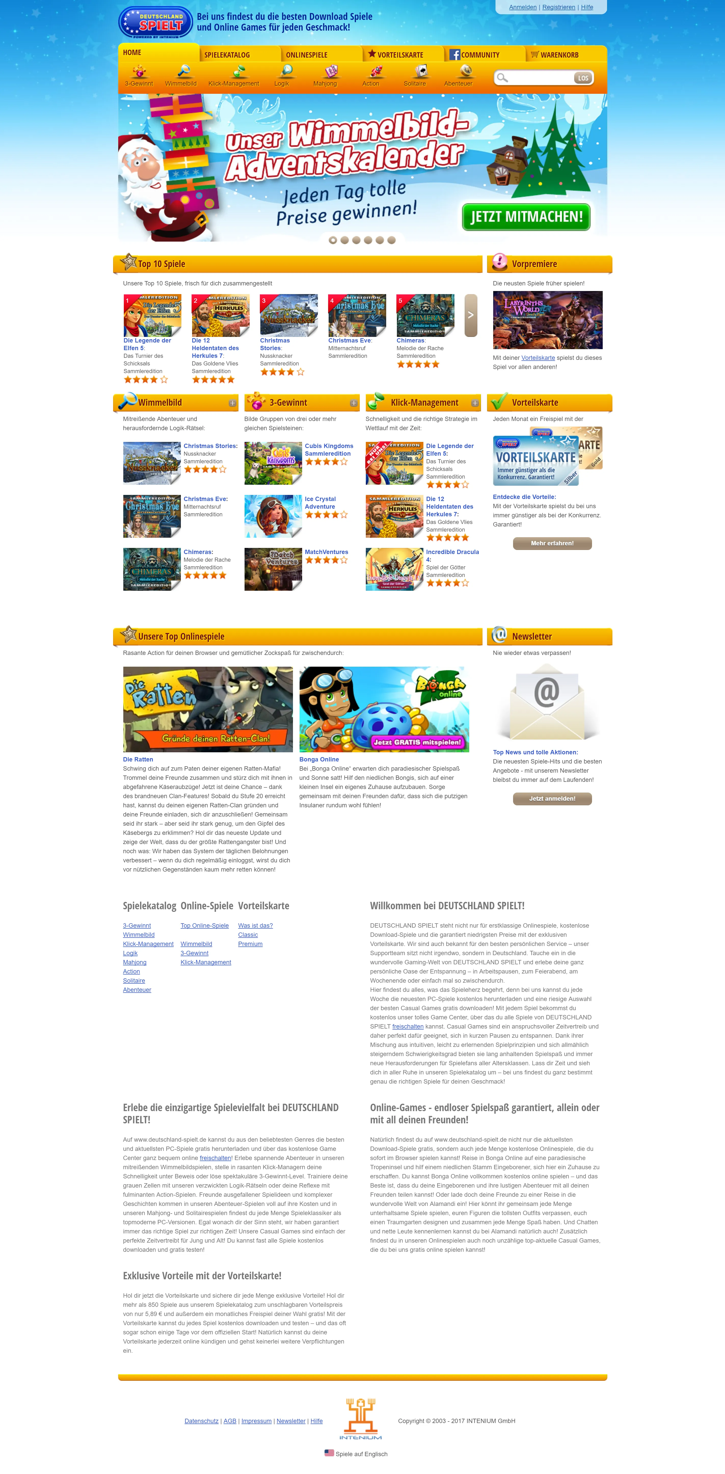 Deutschland Spielt — full-page screenshot