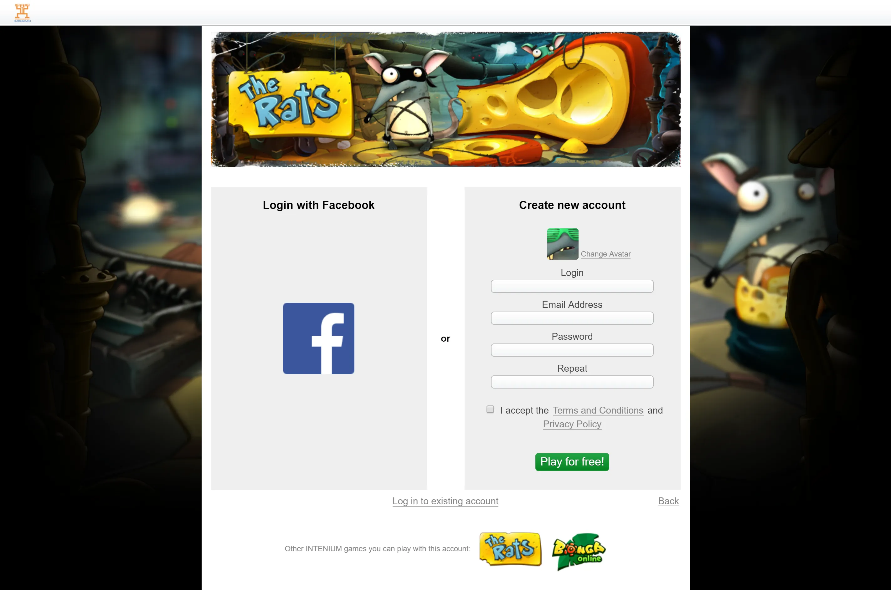 Rats Online / auth — full-page screenshot