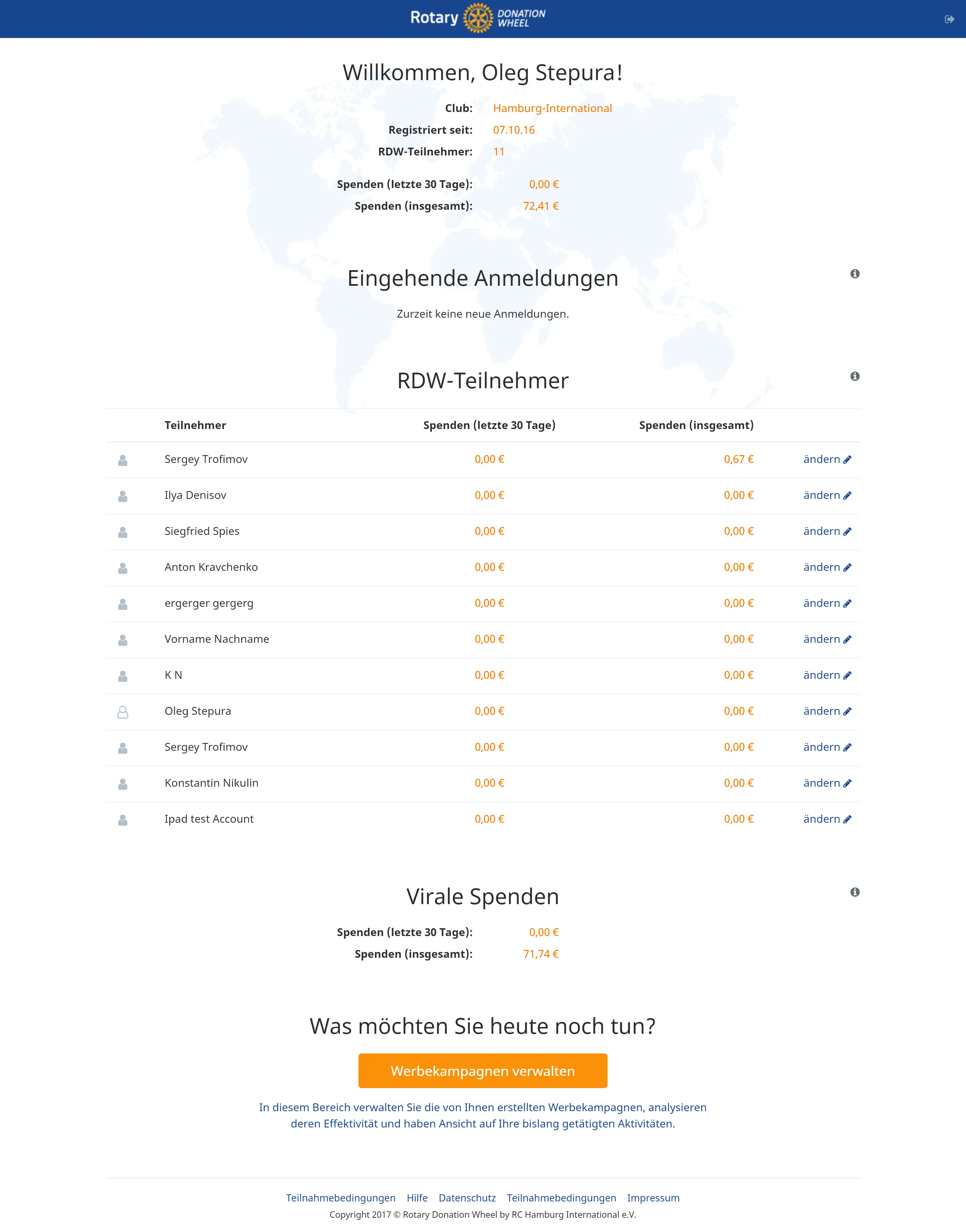 Rotary Donation Wheel / Club — full-page screenshot